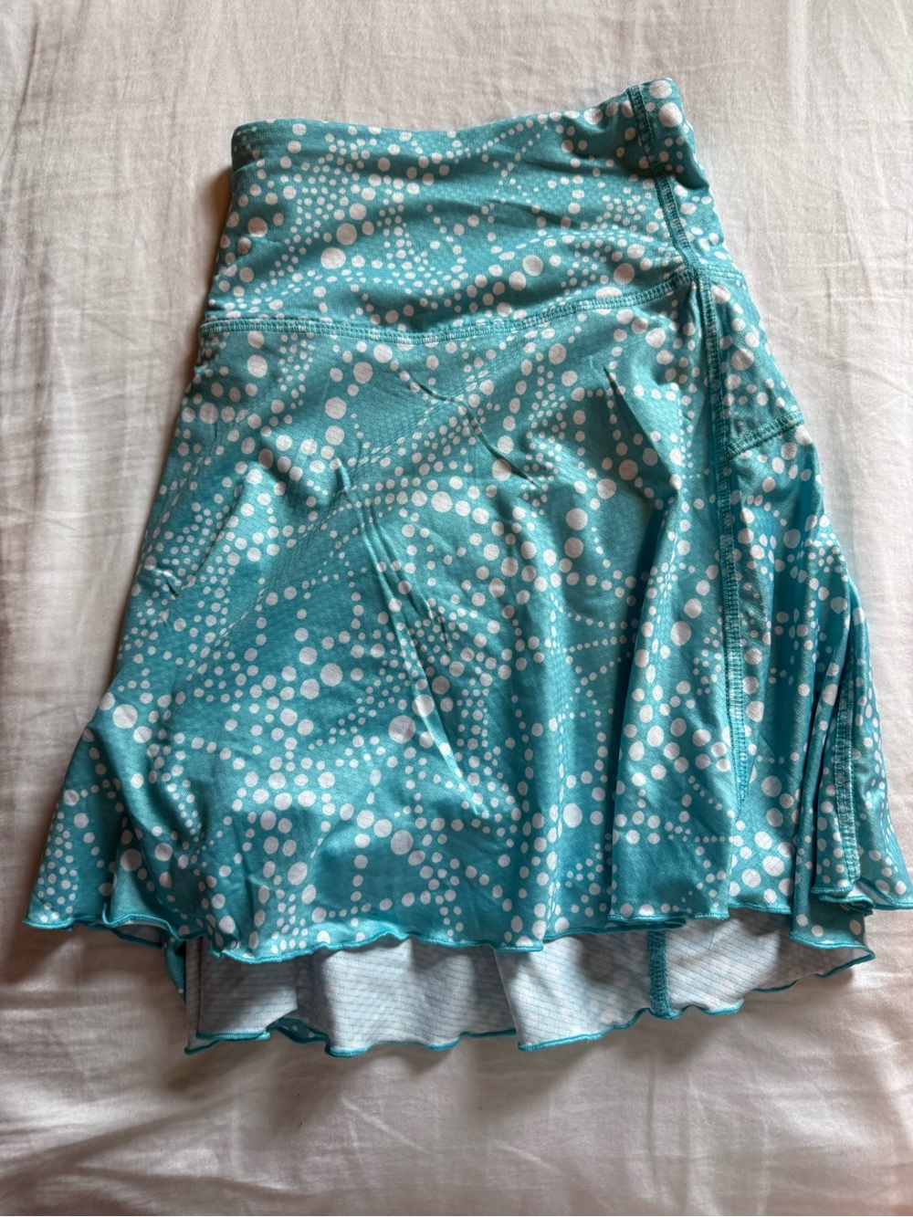 Gottex Aqua Polka Dot Skater Skirt with Built-In Shorts